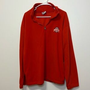 RED OAK Ohio State Red Quarter Zip Fleece Pullover Jacket